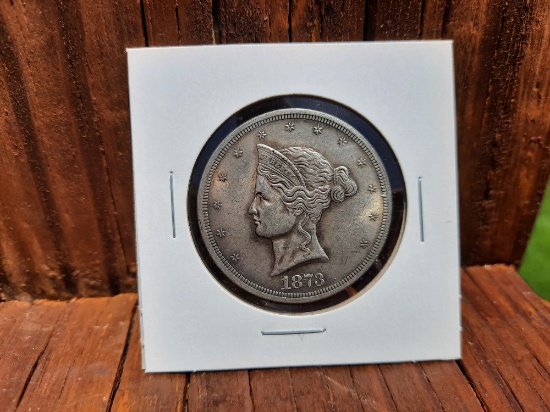 1873 Fantasy Replica Pattern Trade Dollar Coin 420 Grains 900 Fine