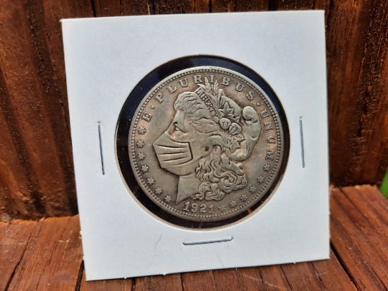 1921 Hobo Morgan Dollar Fantasy Coin Face Mask