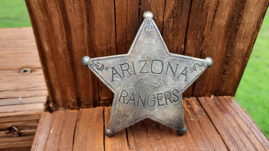 Metal 6 Point Star Arizona Rangers Badge