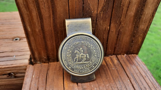 Brass The Confederate States Of America 22 February 1862 Deo Vindice Money Clip