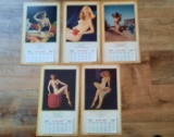 5 Different Nude Pin-up Calendar Girls Auto & Wrecker Services 1959, 1967, 1966, 1961 & 1958