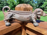 Cast Iron Boot Scraper Wells Fargo & Co Express Dachshund Weiner Dog Doorstop