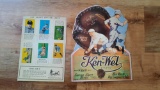 Cardboard Cutout Ken-Wel Brand Gloves Sign Lou Gehrig Model & Fro-Joy Babe Ruth Advertising Sign