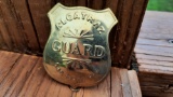 Brass Alcatraz Guard San Francisco Shield Badge