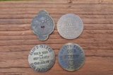 4 Brass Brothel Whore House Tokens