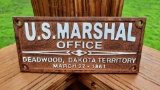 US Marshal Office Deadwood Dakota Territory Cast Iron Sign 1861