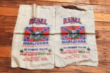2 Burlap Bags A Mint Julip & A Joint