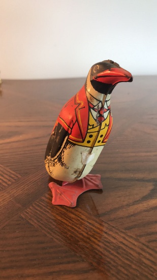 J. Chein & Co. Tin Wind Up Penguin Toy