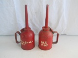 2 Vintage Painted Oil Cans