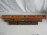 Lot of 3 Wooden Levels