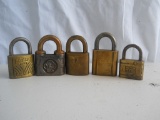 Lot of 5 Brass Locks
