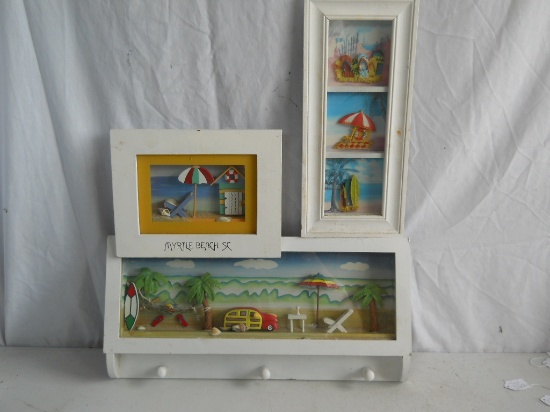 Lot of 3 Shadowbox Beach Scenes