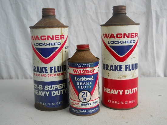 Lot of 3 Cans Wagner Lockheed Brake Fluid