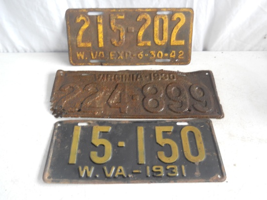 Lot of 3 License Plates