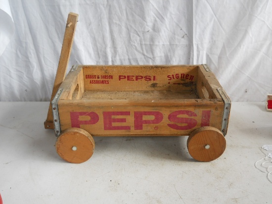 Pepsi Crate Made Into a Wagon