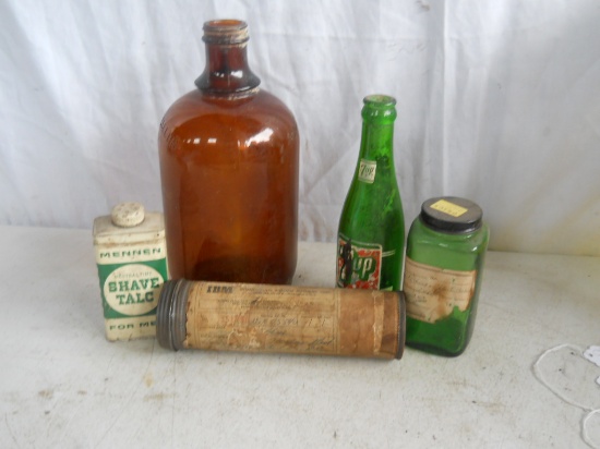 Lot of 5 Vintage Bottles & Containers