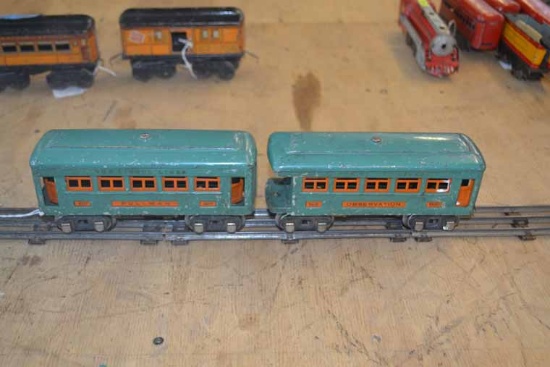 Lionel #607 and 608 Pullman and Observation Cars