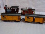 Lionel G scale 4pc Train w/engine, caboose, and two boxcars