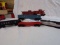 Lot of 6: 2 Lionel cabooses #6257, 2 Lionel hoppers NYC & Pennsylvania, Bachmann Amtrax #350 Engine,