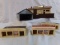 Lot of 5 Plastic accessories: 3 store fronts, garage, & passenger station