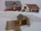 Lot of 3: Chester train station, track shanty, HO scale white house