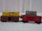 Lot of 4 Train Cars Includes (2) Boxcar (2) Stockcar & a Flatbed