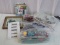 Mixed Lot of Items Includes Cars, Bin Wagon, Stamps & Vintage Clear Light Up Phone (Untested)