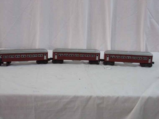 (3) Lionel "O27" Metal Passenger Cars (Interior Lights, Color Change)