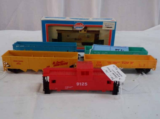 Mixed Lot (5) Includes Hoppers, Gondolas & (2) Caboose