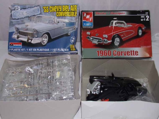 Lot of 2: Monogram 1955 Chevy Bel Air, Ertl AMT1960 Corvette