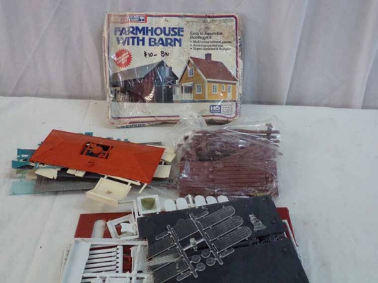 (4) Structures Includes Log Cabin w/ Rustic Fence, County Courthouse, Howard Johnsons, Farm House w/
