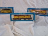 Lot of 3: HO train cars Union Pacific coal hopper, Diesel dummie in origional box, chessie system #4