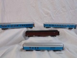 Lot of 4: Pullman Great Northern lounge car, passenger car, United States Mail car, Norfolk & Wester