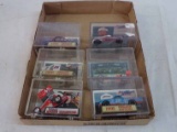 (6) Racing Cars & Trucks in Plastic Boxes w/ Trading Cards