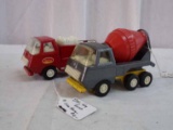 (2) Tiny Tonka - Cement Mixer & Fire Truck