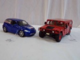 Lot of 2: Hot Wheels Chrysler Panel Cruiser, Red Hummer