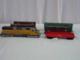 (6) Assorted Train Cars Includes Union Pacific Diesel Engine