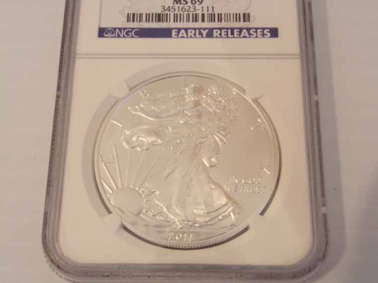 2011 Silver Eagle MS69 Early Releases 25th Anniversary