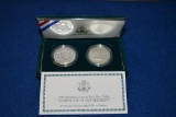 1999 US Mint Yellowstone Proof and Uncirculated Silver Dollar Set