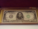 1934A $1,000 Bill In Wooden Display Case