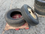 2 tires; (11R24.5 with Rim) & (385/65R22.5 no rim)