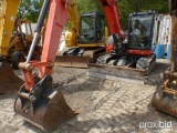 2013 Kubota KX080-4 Excavator w/ 36'' bucket, Aux. hydr, 4-way blade, cab air w/ Heat, AC & Radio ~2
