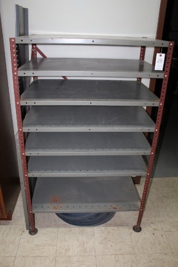 Metal Storage Shelf In Gray.