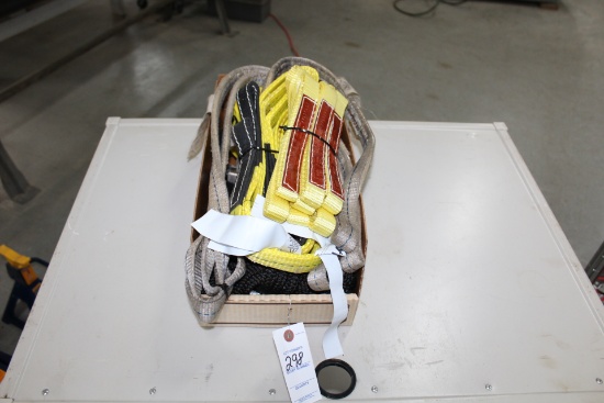 1 Lot Of Nylon Slings And Caution Tape.