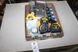 Box Lot- Tape Measures, Angle Gage, Levels.