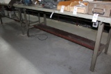 Steel Frame Work Table W/wood Top And Outlets.