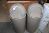 2 Rubbermaid Trash Cans.