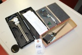 Starrett Magnetic Base, Mitutoyo Dial Caliper & Micrometer.