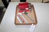 Box Lot- 2 Dial Calipers, 1 Micrometer And Accessories.