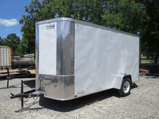 "2019 Arising 6X12 Round V Nose Enclosed Trailer 3500lb axle, 15"" wheels/r